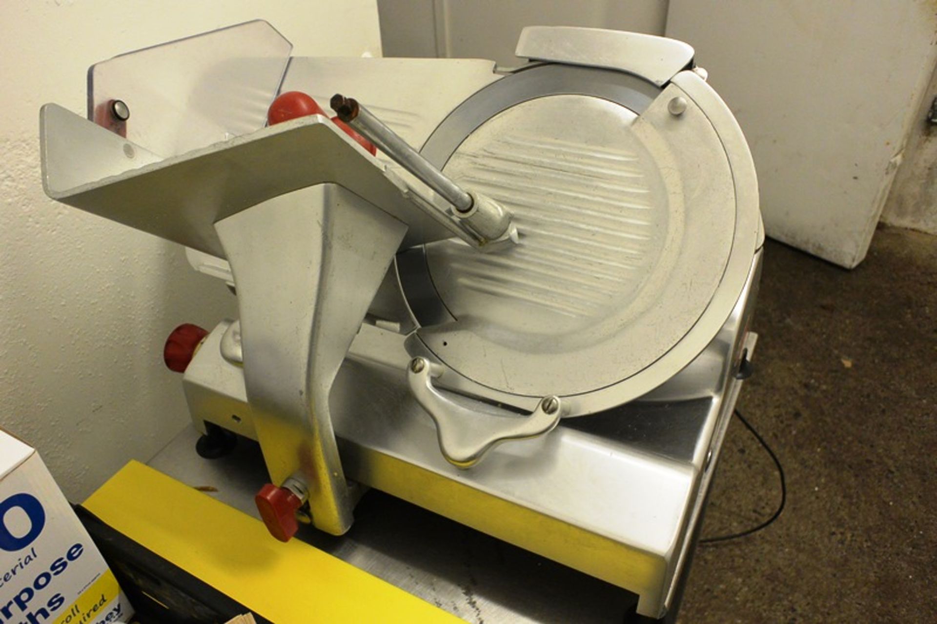 Berkel aluminium bench top meat slicer, model RP-M-351CE, serial no. CS503 (2004), single phase