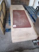 Three various nylon cutting table tops, 2 - 1820 x 610mm, 1 - 910 x 450mm