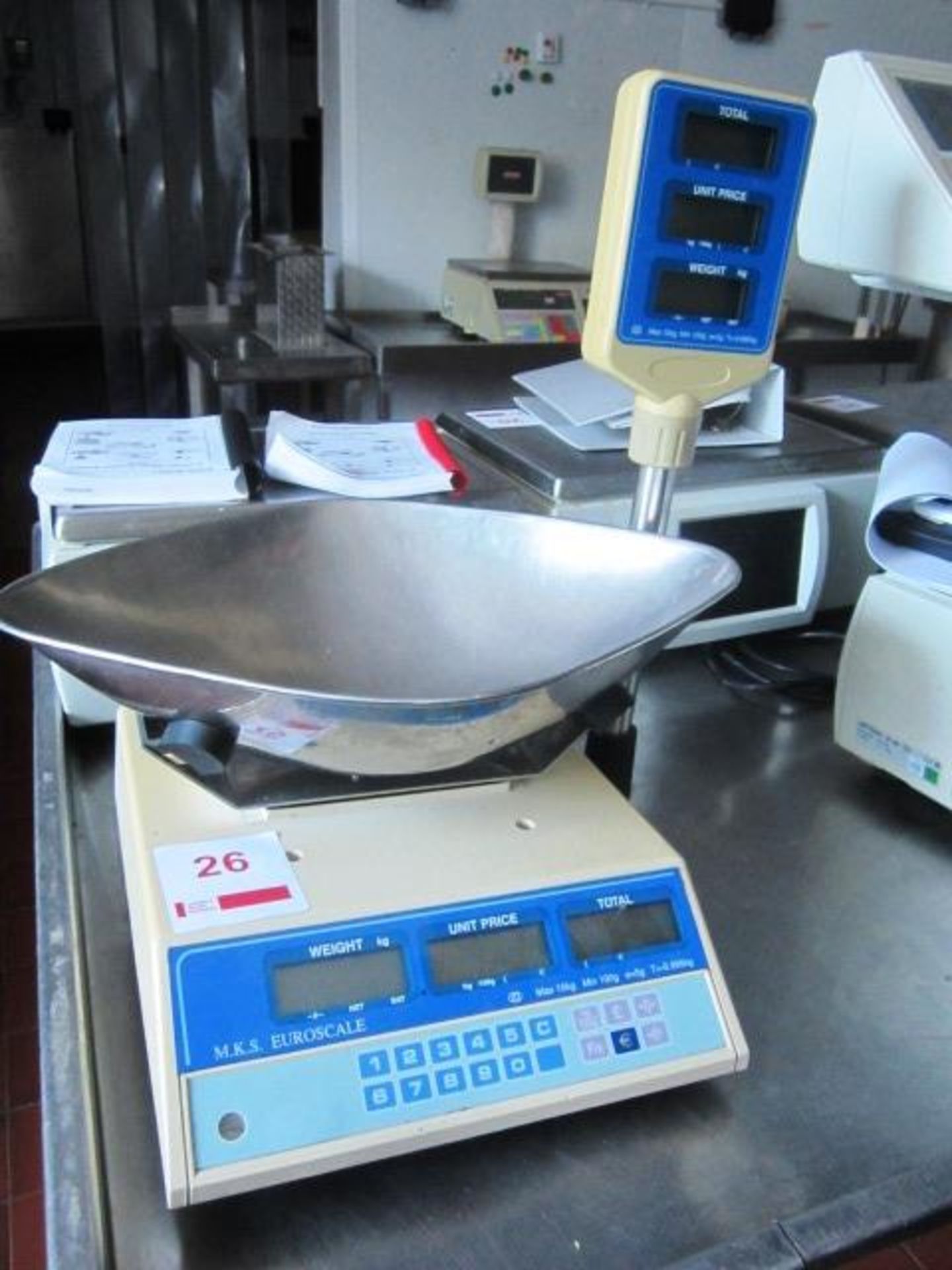 MKS Euroscale KK-15 bench top digital weigh scale, max cap 15kg, serial no. 86906855