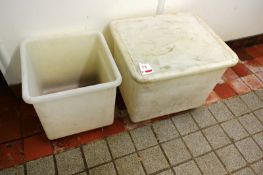 Two various plastic ingredients bins