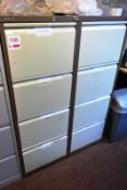 Two steel 4 drawer filing cabinets