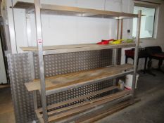 Bay of aluminium 4 shelf stores racking, approx 2000 x 590 x 2000mm (excludes contents)