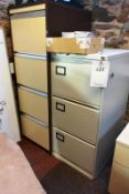 4-drawer filing cabinet and 3-drawer filing cabinet