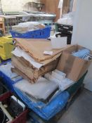 Contents of two pallets, to include plastic sheet rolls, paper bags, netting, plastic bags,