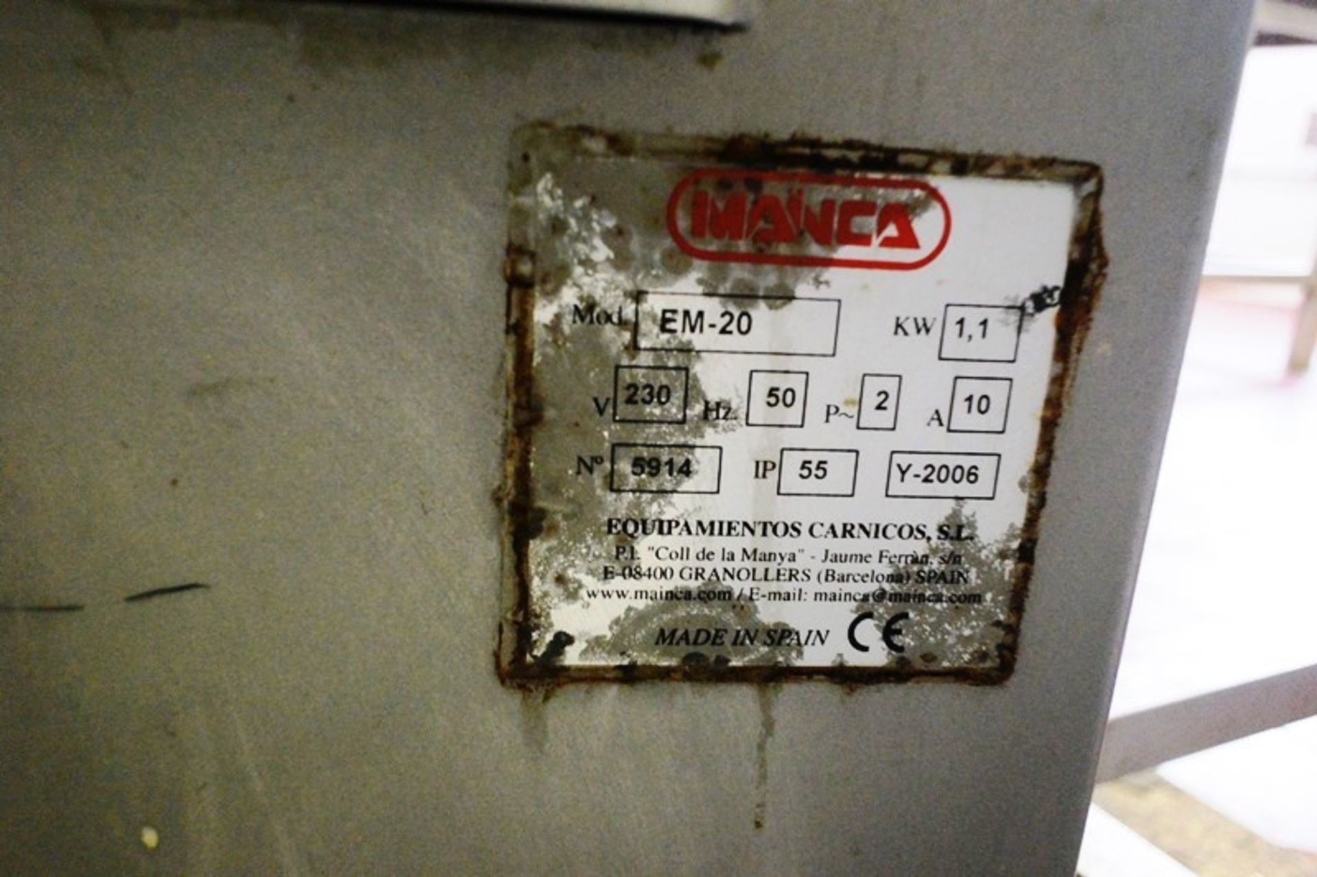 Mainca EM-20 sausage filler, serial no. 5914 (2006), single phase - Image 4 of 4