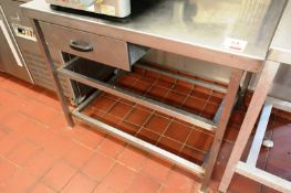 Stainless steel prep table, with drawer, approx 1040 x 850 x 840mm