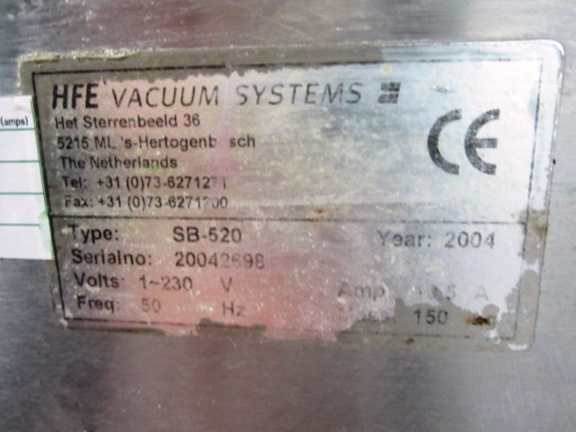 HFE Turbovac vacuum packer, 500 x 500mm chamber size, model 53-520, serial no. 20042096 (2004), - Image 4 of 4