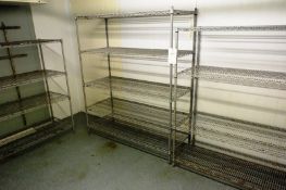 Three various bays of Easishelf steel storage racking, approx bay widths 1800 and 1500mm (x 2) (