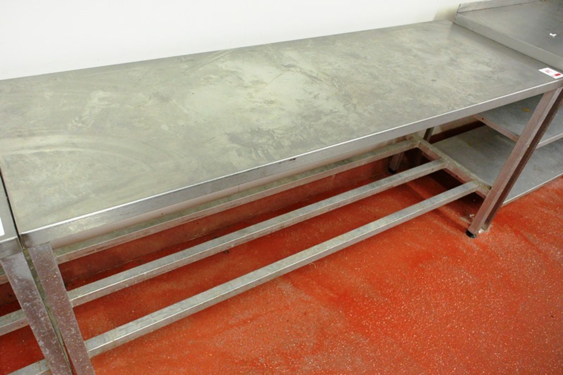 Stainless steel topped rectangular prep table, approx 1830 x 610 x 850mm