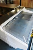 Open fronted refrigerated display counter, approx width 2050, depth 1100, height 1000mm, with triple