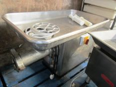 Butcherboy TCA32 stainless steel bench top mincer, serial no. 5448, single phase (Please note: