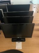 Four Various flat screen monitors