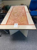 Marble meeting room/dining room table L 2000mm W 960mm H 730mm and a glass top lamp table