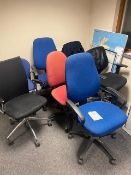 Six various office chairs