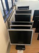 Eight various flat screen monitors