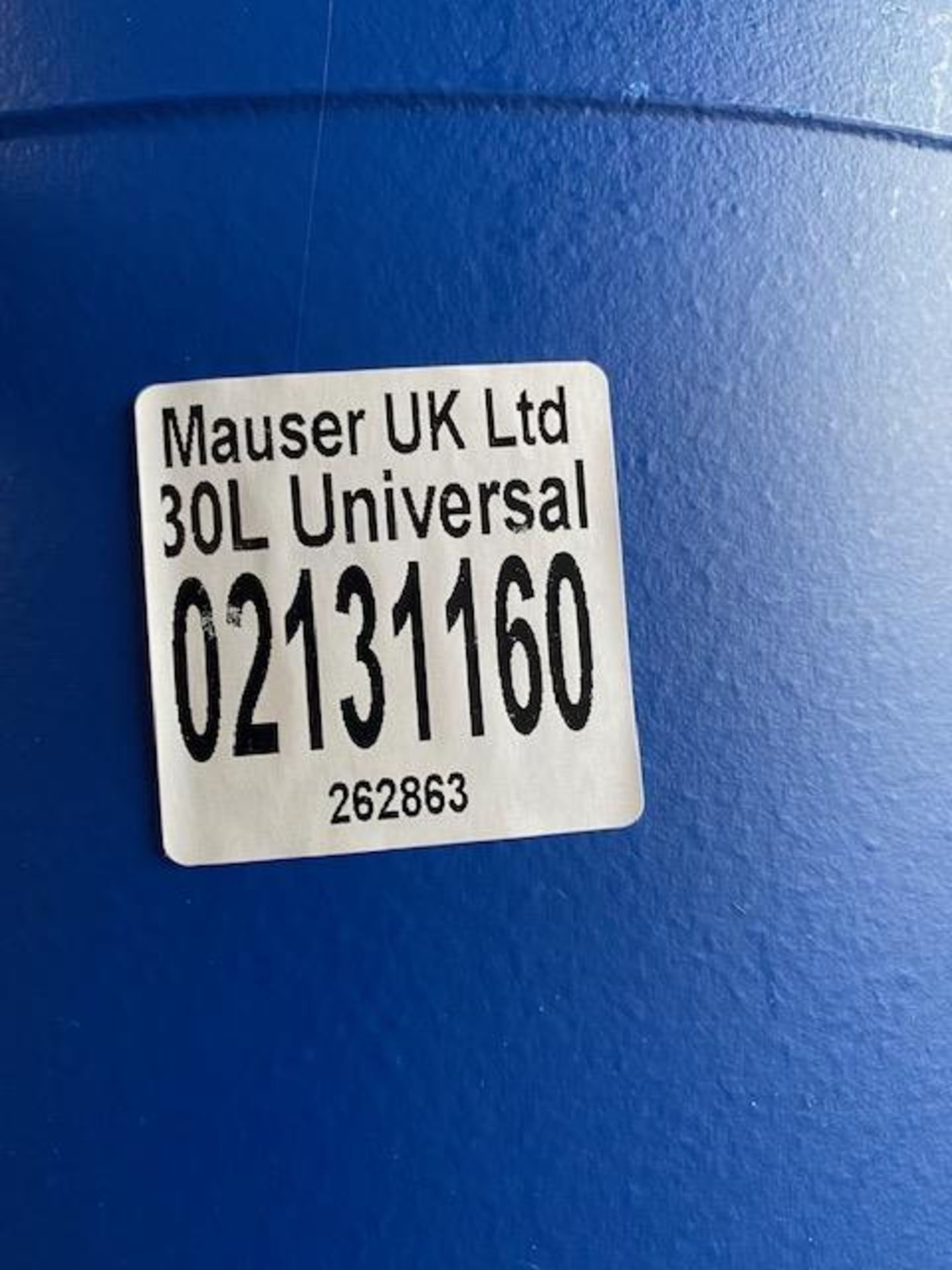 Two Mauser Liquid drums c/w tops one unused 60L one used 30L - Image 3 of 3