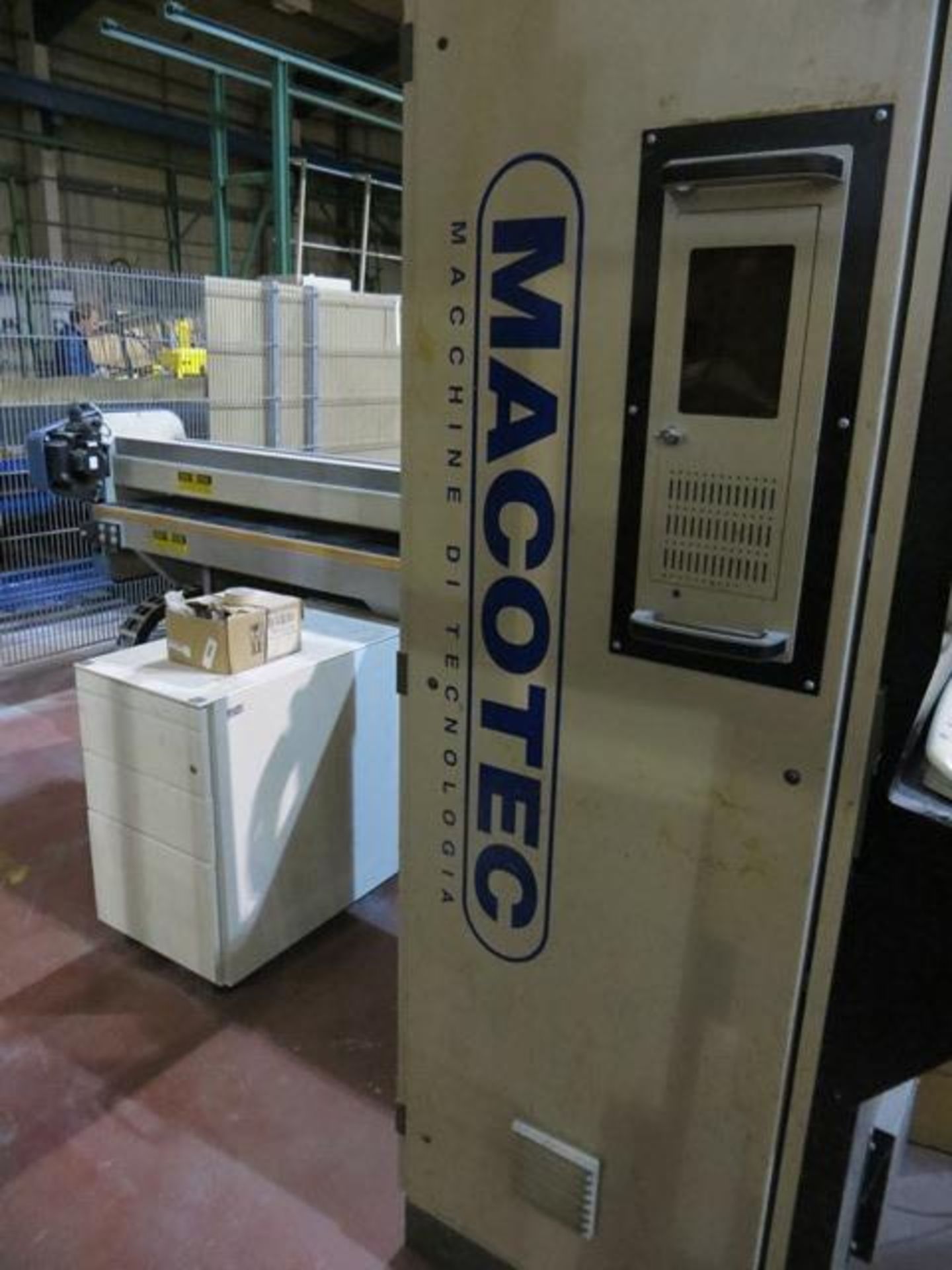 Macotec M53FF shape glass cutting table CNC control, 4m x 3m tilting bed. Serial Number 433104 YOM - Image 4 of 6