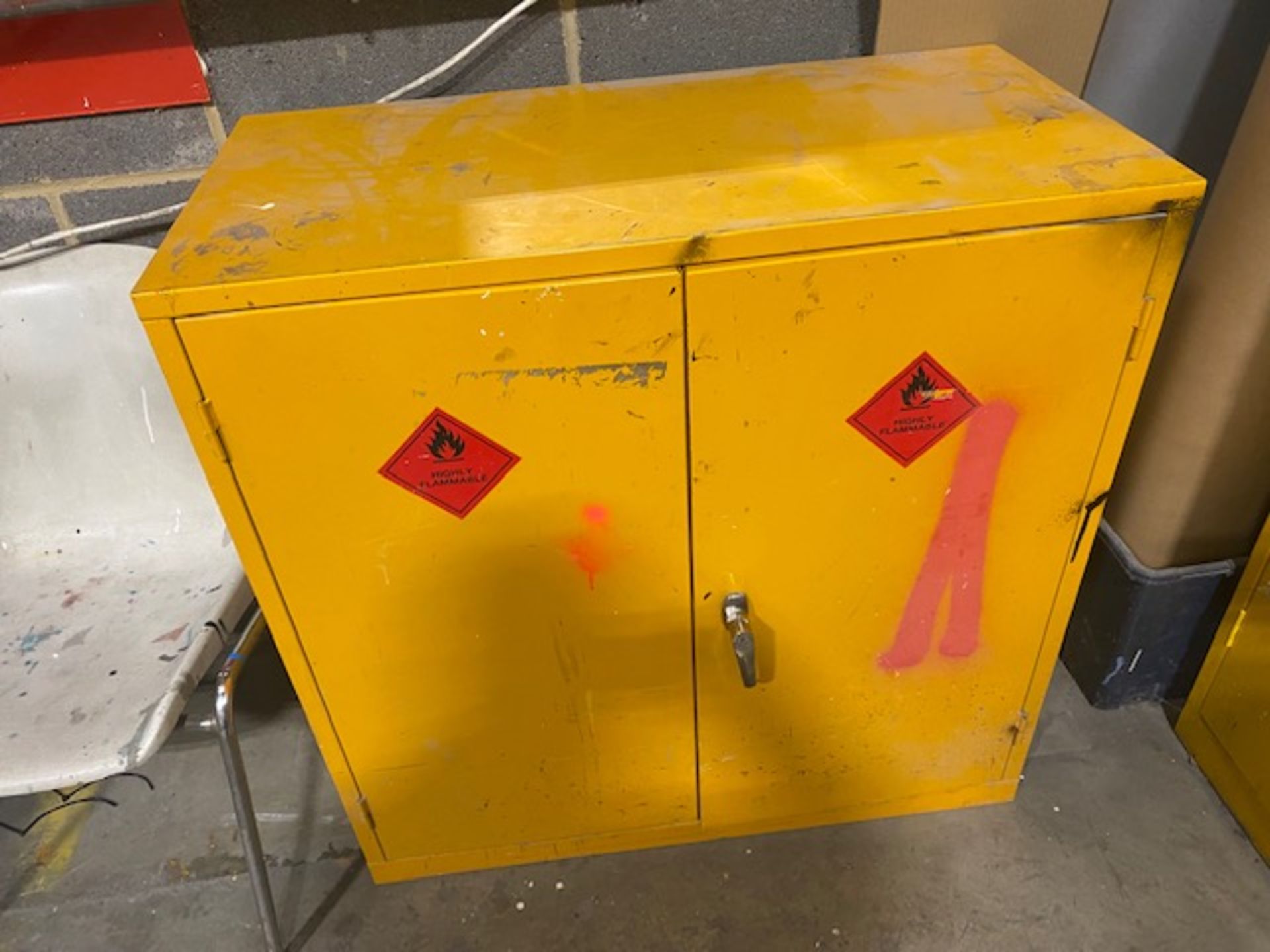 Six various chemical cupboards & a two section locker unit - Image 2 of 3