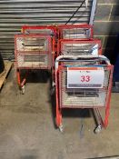 Five Quartz infra red heaters model RRL 3000 R (needs replacement lamps)