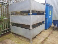 Three Galvanised Steel Stillages with sides, approx. 1.74m x 1.9m x 670mm high