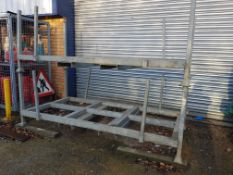 Two Galvanised Steel Stillages open, approx.: 1.2m x 2.6m x 1.1m high