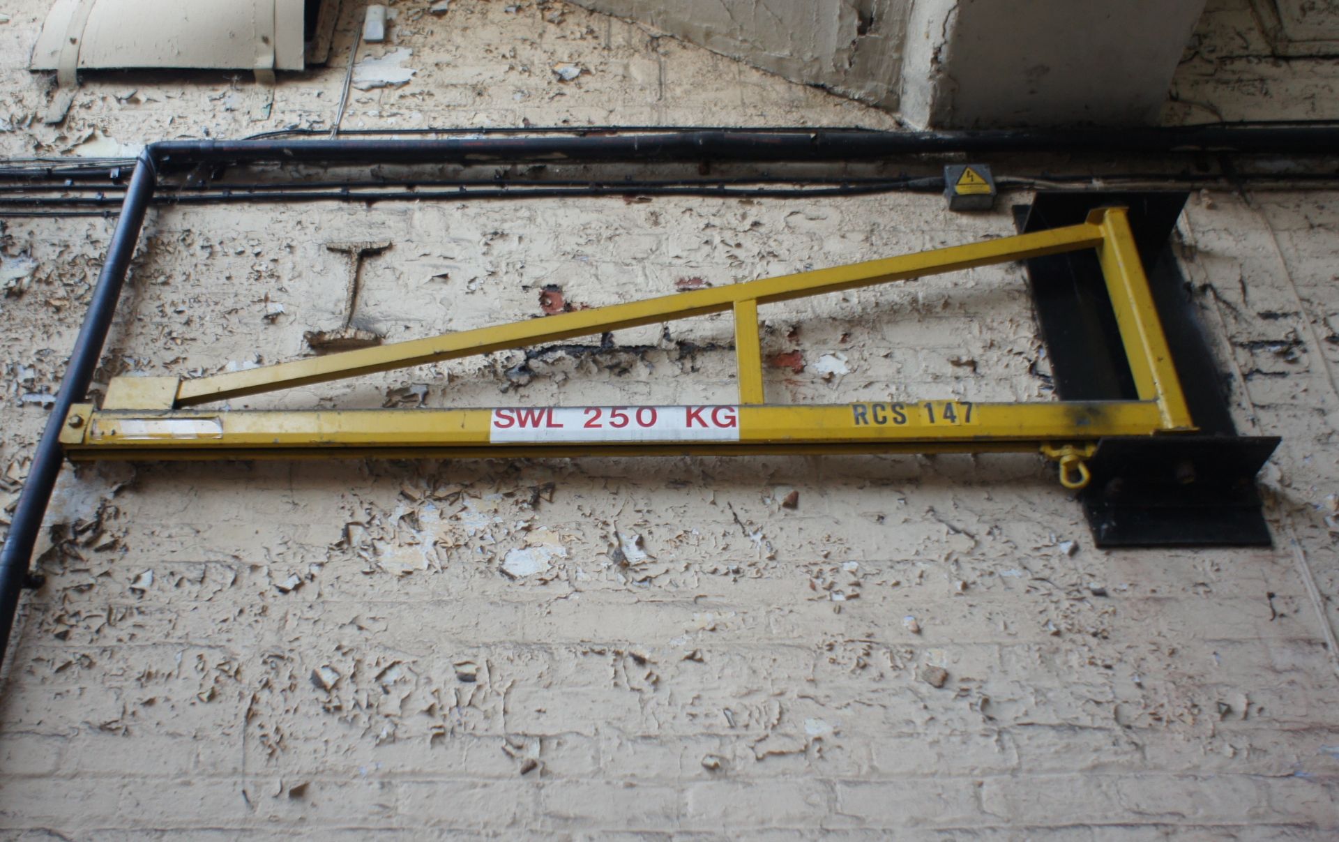 Steel Fabricated wall mounted swing Jib Frame, 2m, - Image 2 of 2