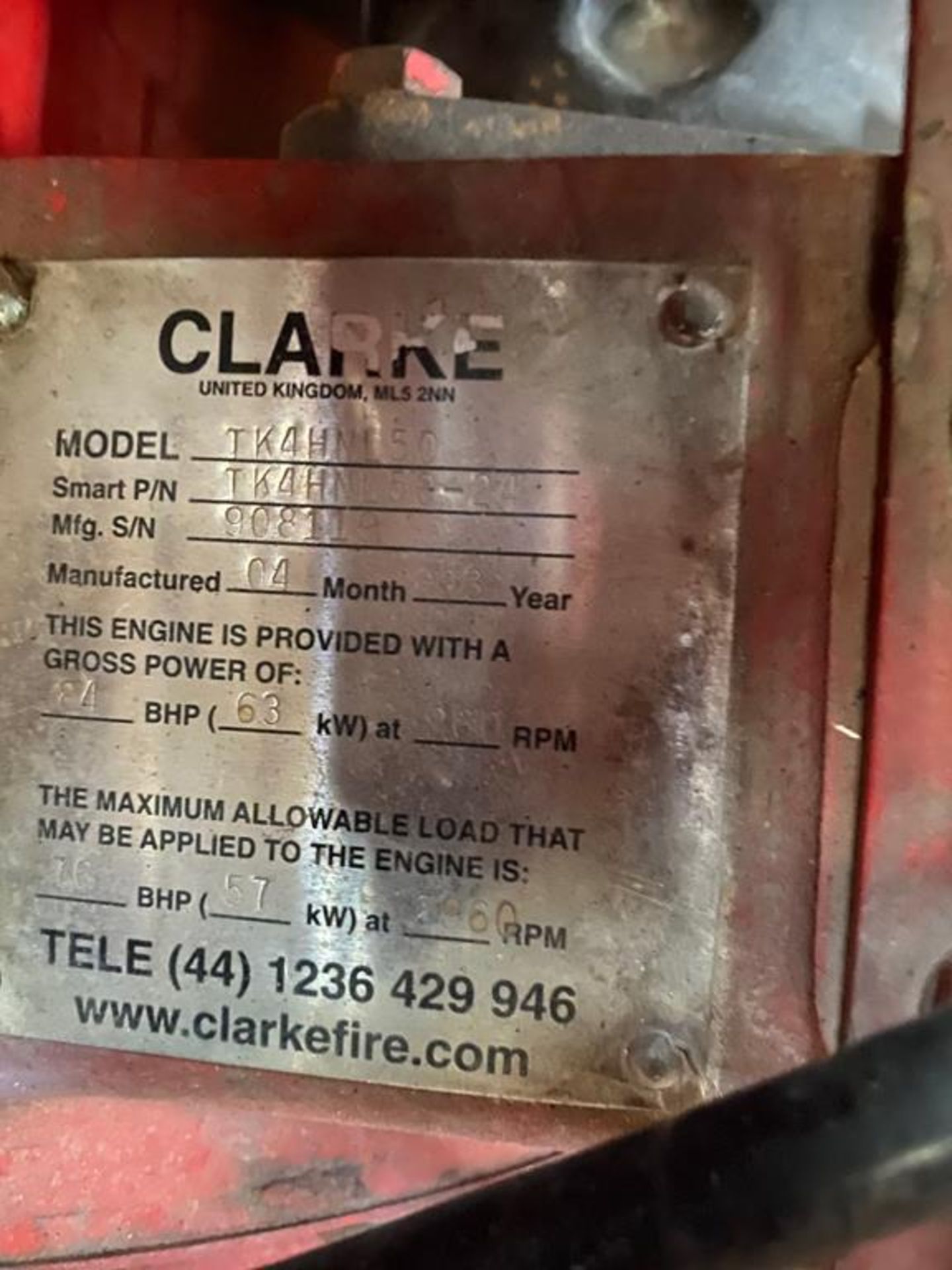 Clarke/ Iveco Diesel Fire Pump - Image 2 of 5