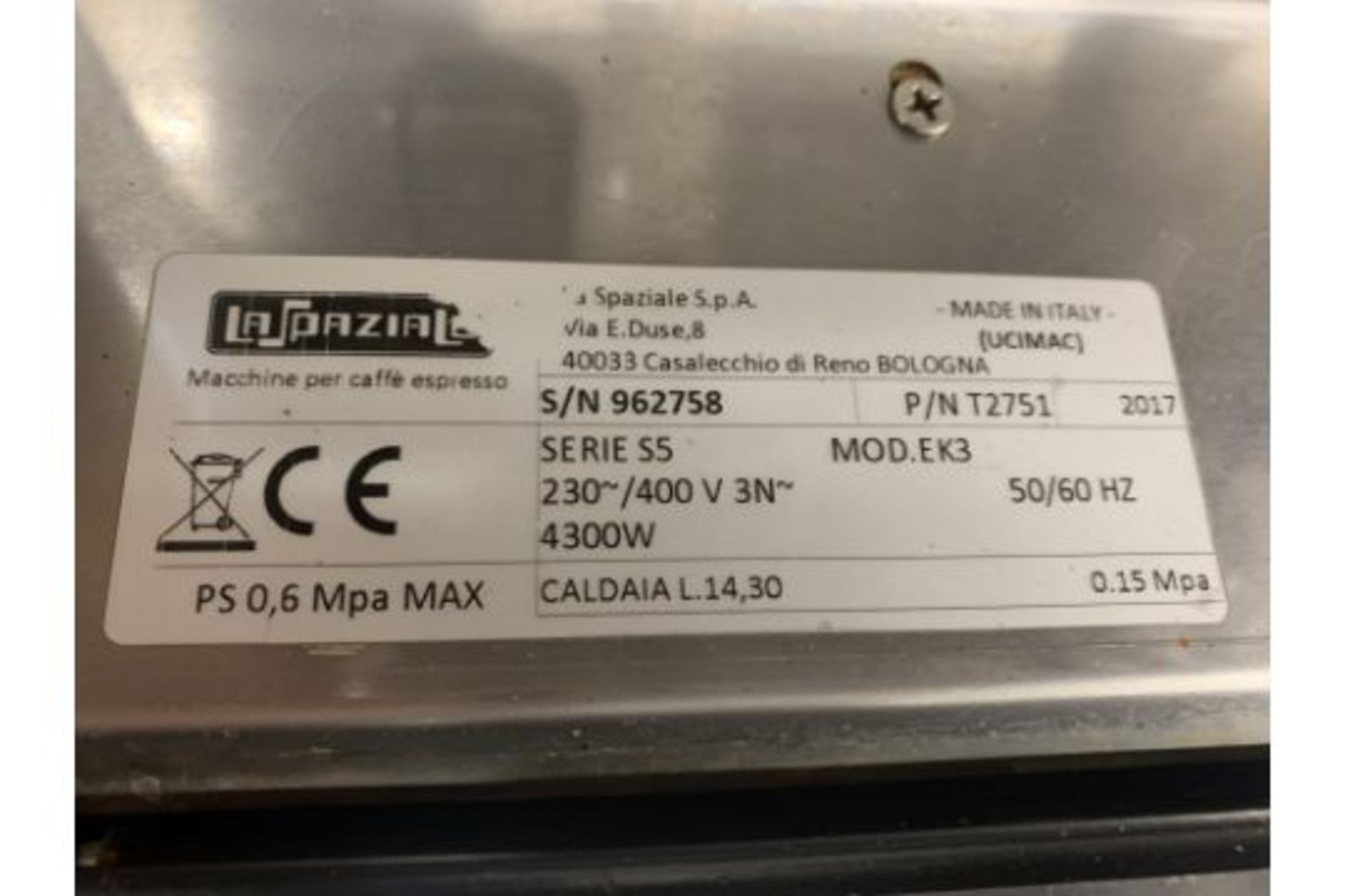 A used La Spaziale 3 Group commercial coffee machine - Image 6 of 8