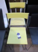 Ex-Wayfair 'Metro Lane' 4 x metal framed yellow back and seat chairs