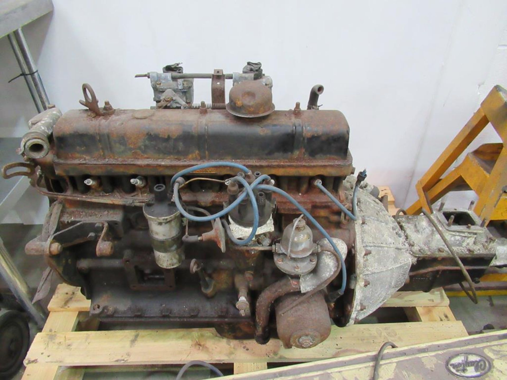A Triumph Six Cylinder Petrol Engine c/w Gearbox