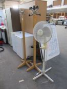 3 x coat stands and upright fan