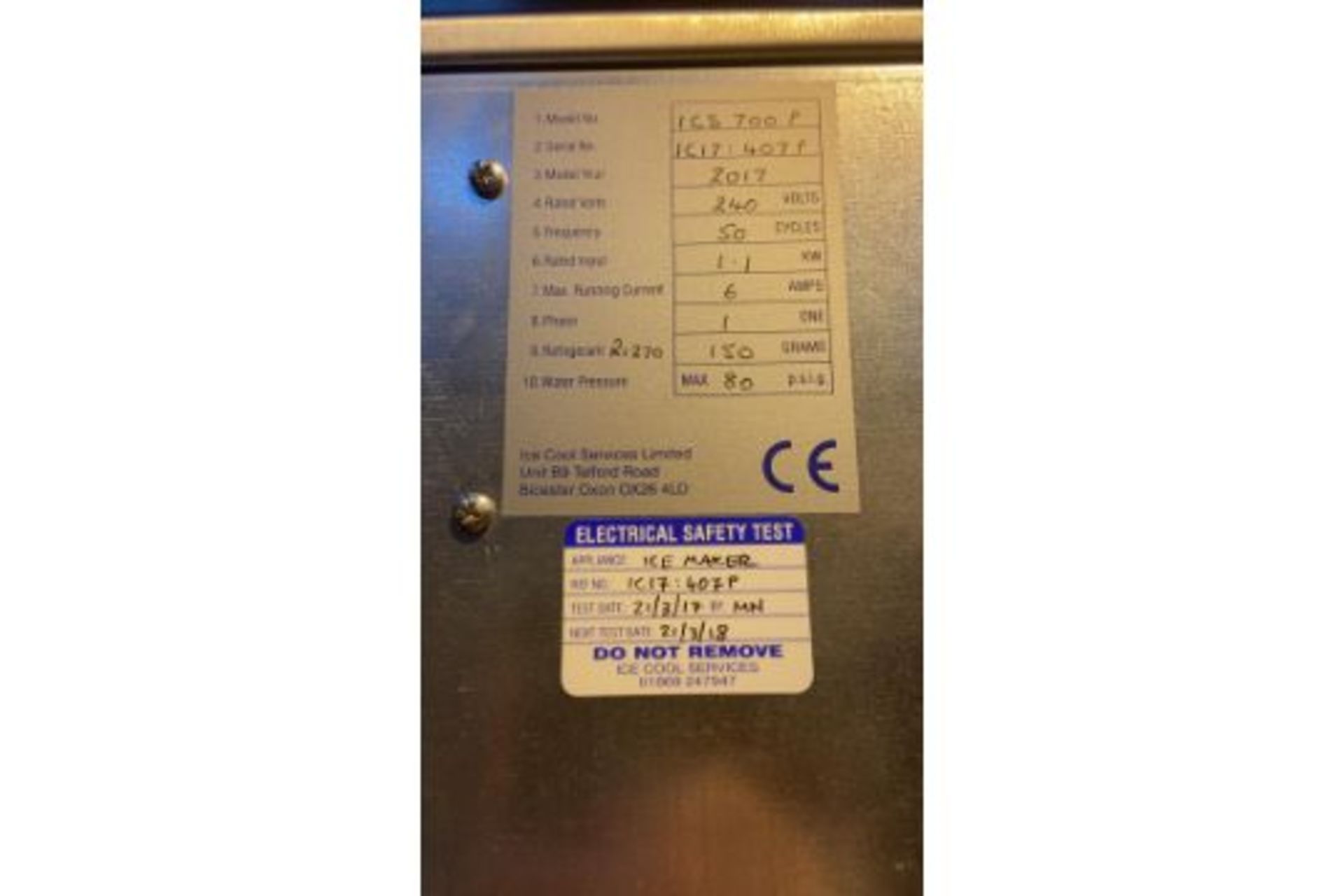 An ICS 700P Commercial Ice Making Machine - Image 4 of 4