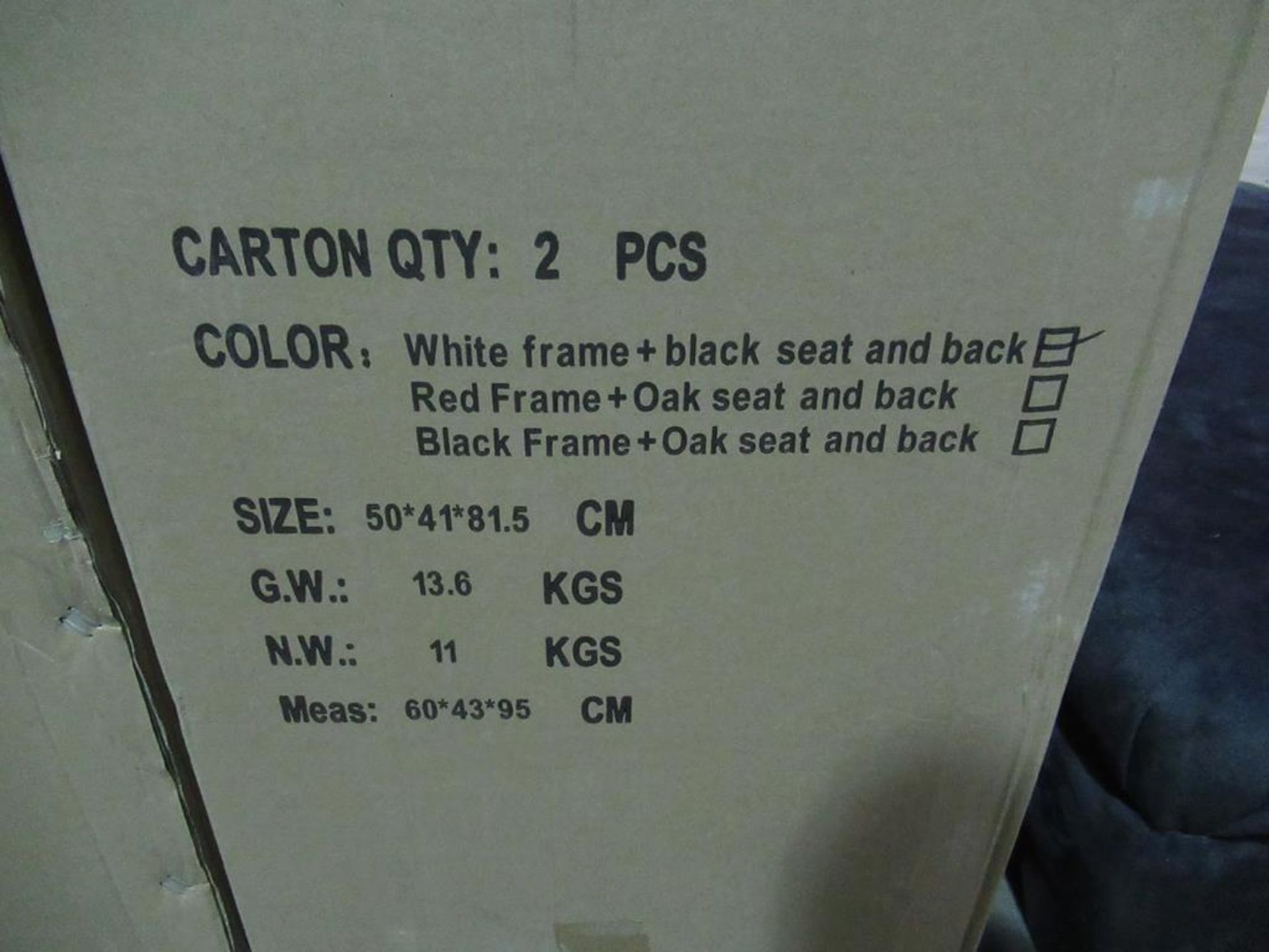 2 x boxes of 'white frame and black seat and back' chairs - Image 3 of 4