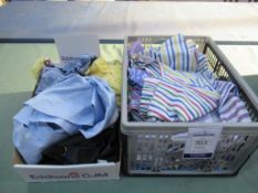 Box of miscellaneous 'PY' trousers and shirts