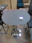 Chrome based table, cast based table, wooden side table and plant stand