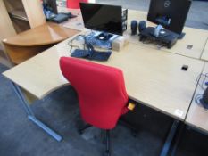 Corner Desk with Operators Chair, Desk Tidy and Monitor stand