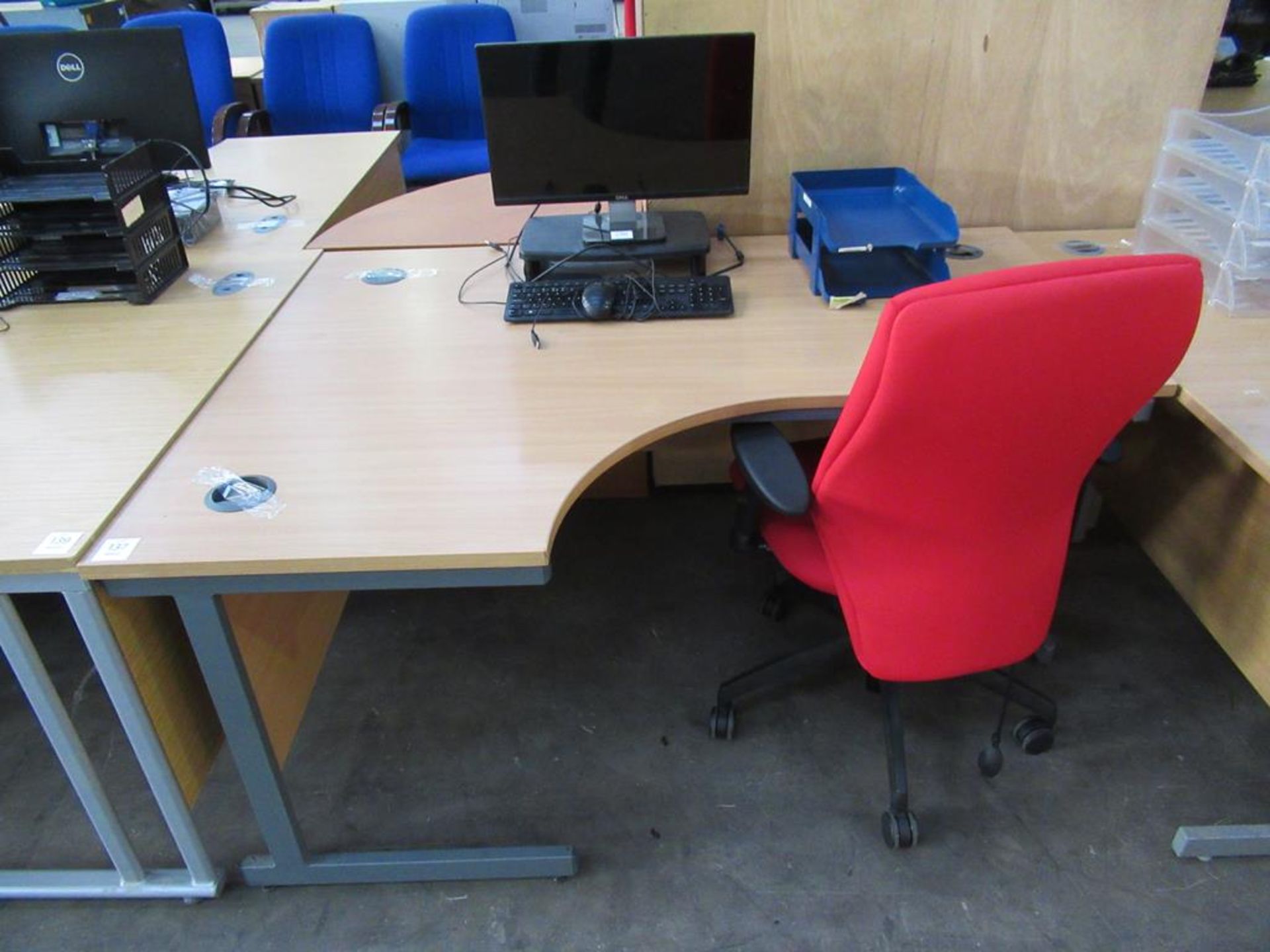 Corner Desk with Operators Chair, Desk Tidy and Monitor stand