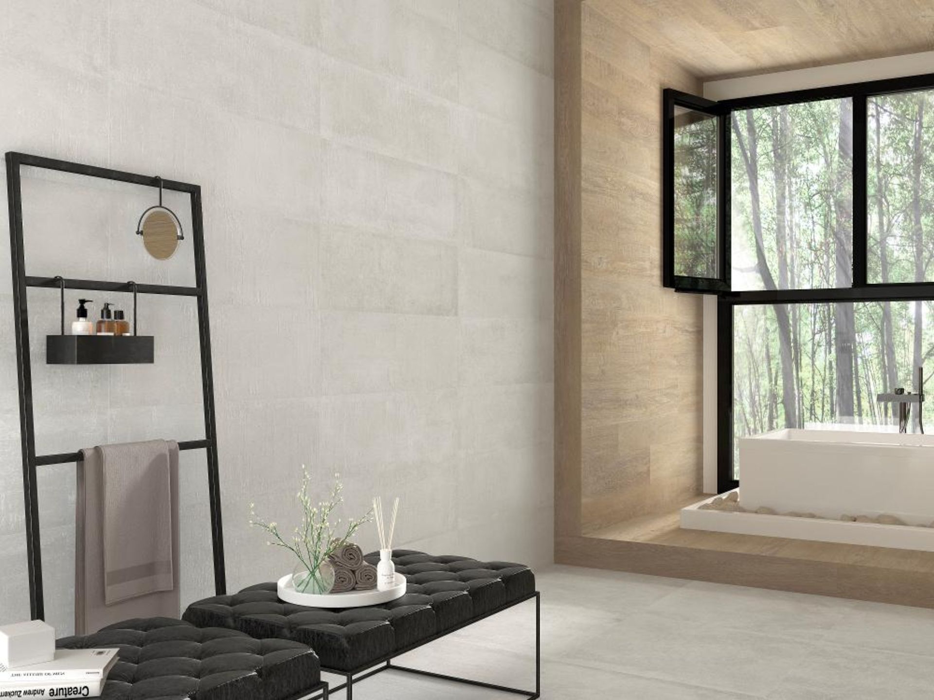 11.8 Square Meters of Porcelanosa Newport White Wall and Floor Tiles. 33.3x59.2cm per tile. 1.18m2