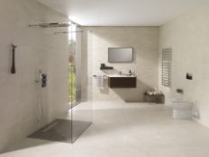 6.65 Square Meters of Porcelanosa Rhin Ivory Wall and Floor Tiles. 3.3x100cm per tile. 1.33m2 per