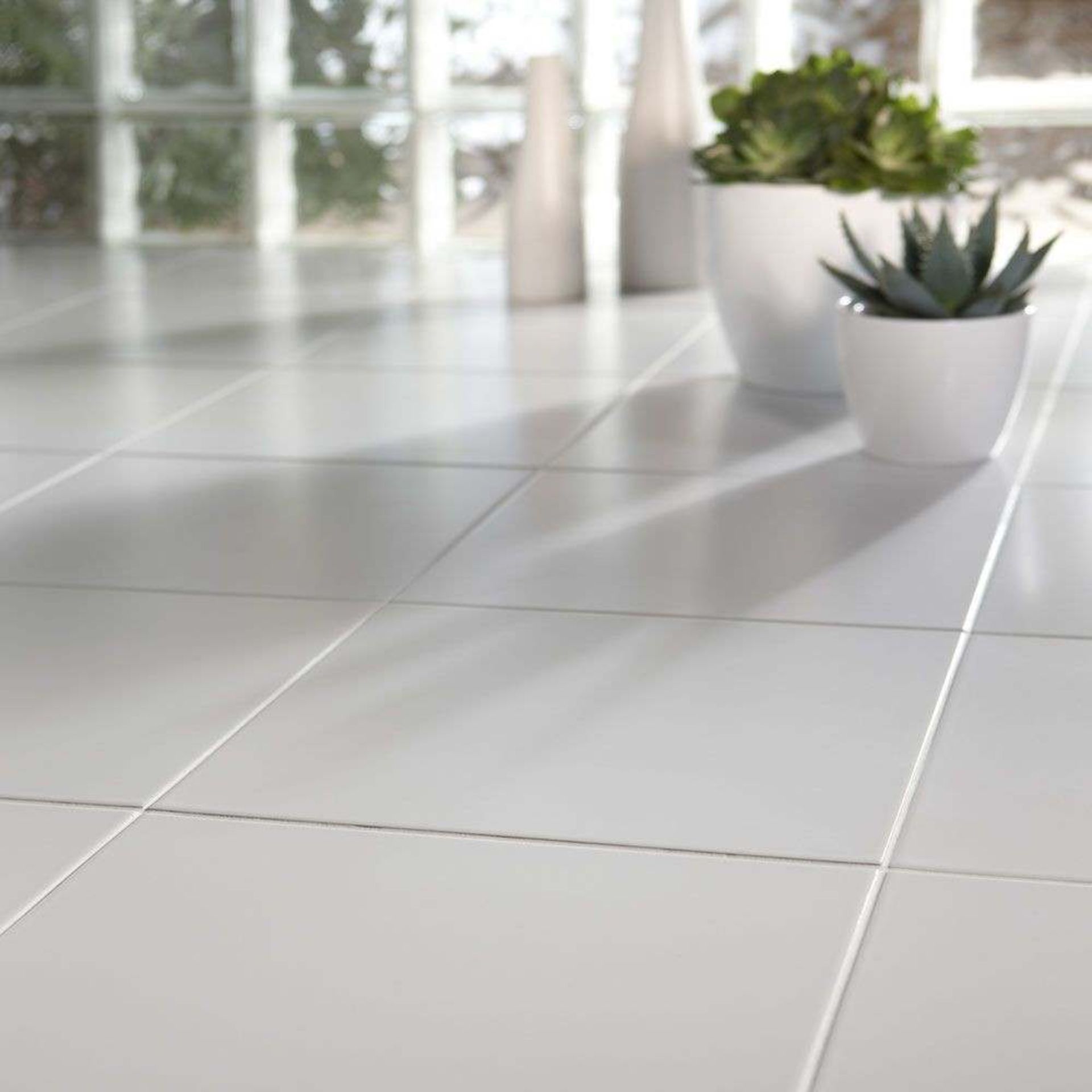 4.26m2 Porcelanosa Large Matte White Sqaure Tiles. - Image 2 of 4