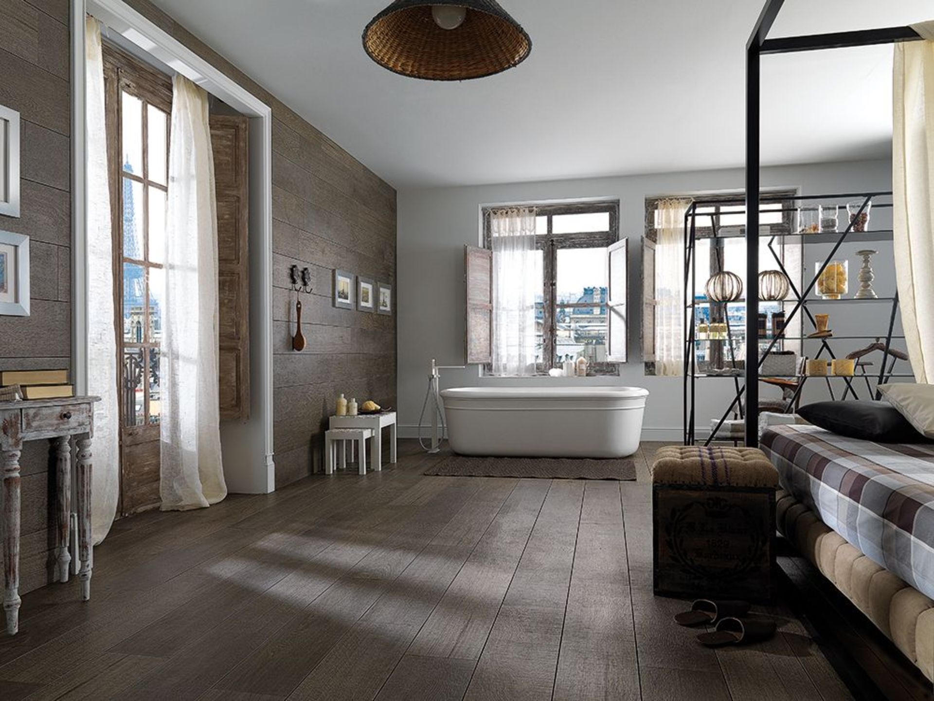 10.68 Square Meters of Porcelanosa Zoc Oxford Anthracite Wall and Floor Tiles. 10X44.3cm per tile.