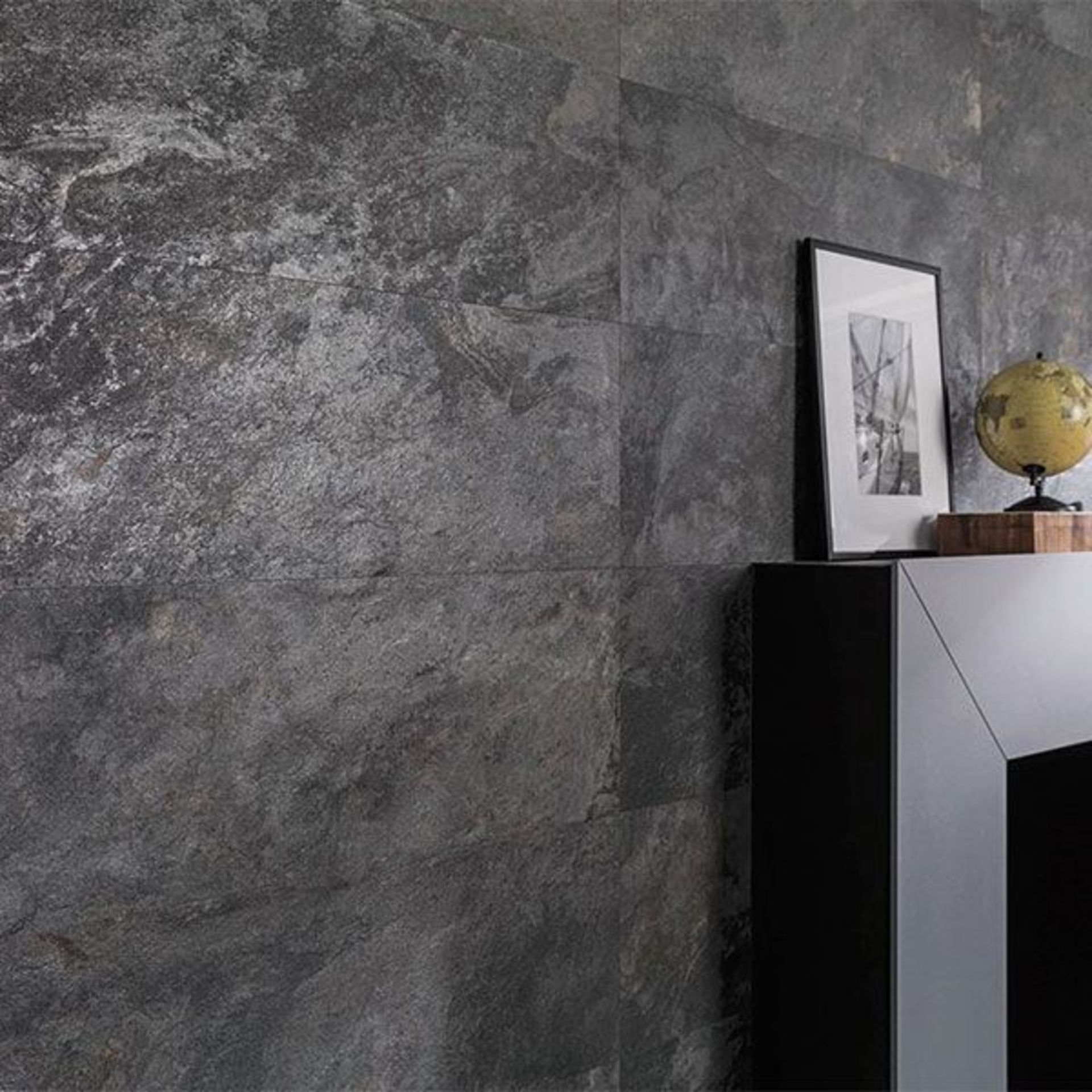 10.01 Square Meters of Porcelanosa Mirage Dark Wall and Floor Tiles. 59.6x120cm per tile. The images - Image 3 of 5