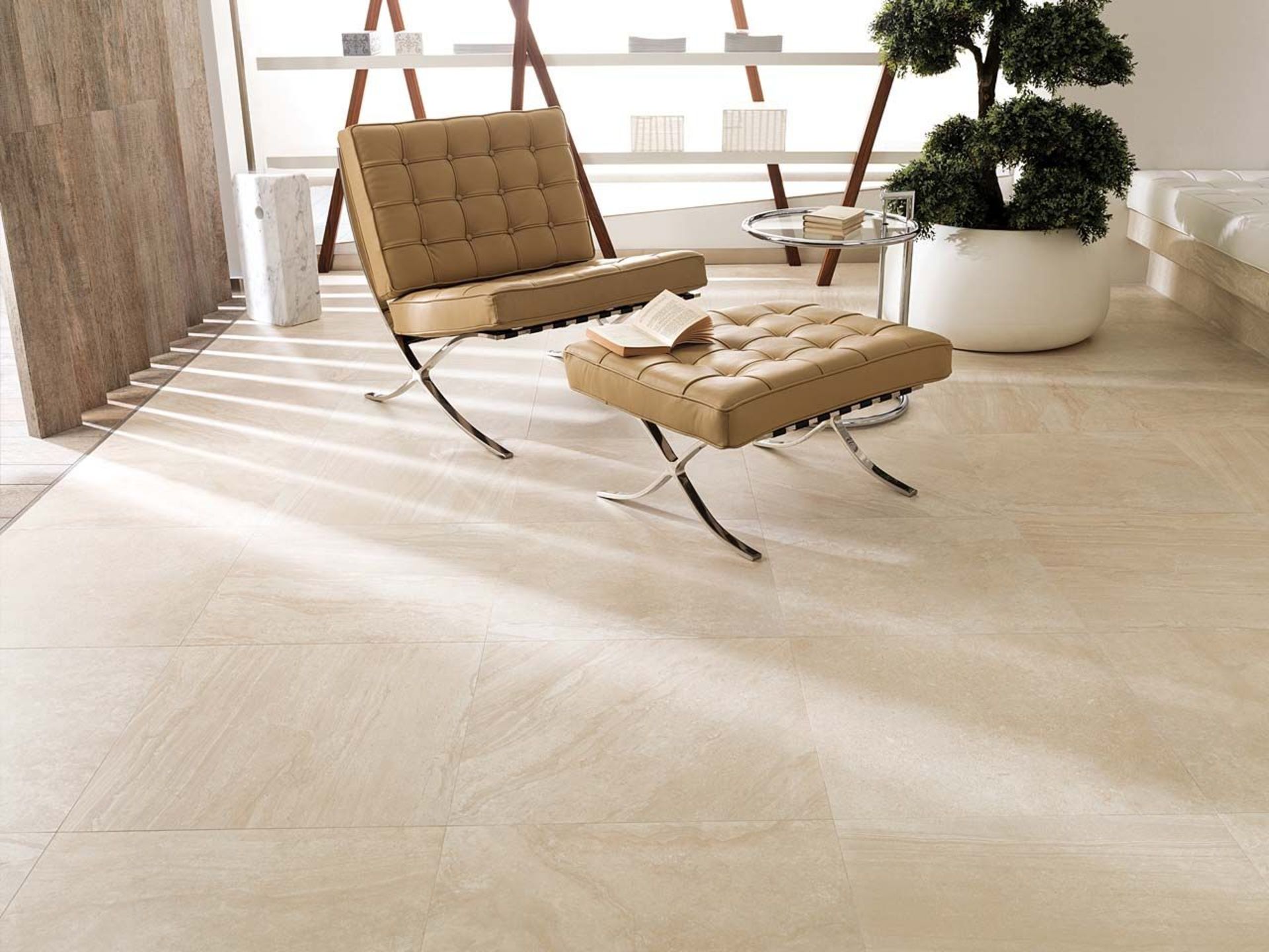 14.63 Square Meters of Porcelanosa Zurich Sand Wall and Floor Tiles. 33.3x100cm per tile. 1.33m2 per