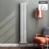 NEW 1600x240mm Gloss White Single Oval Tube Vertical Radiator. RRP £161.99. Contemporary Range