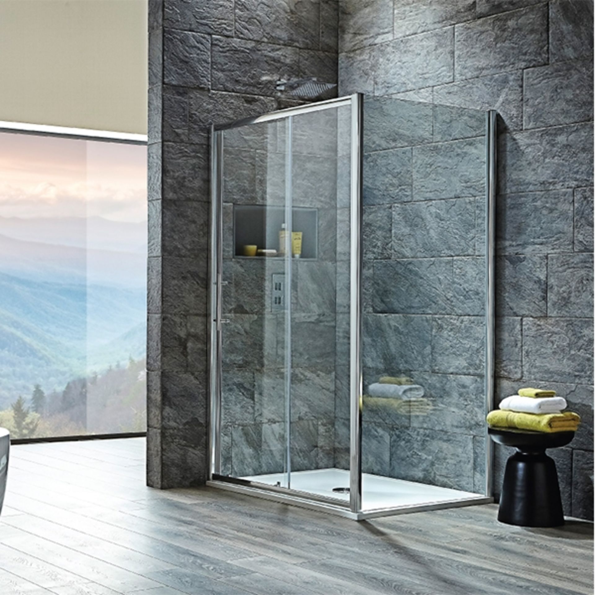 Scuda (ED147) 1200mm Sliding Shower Door. RRP £362.74. 8mm toughened safety glass 1900mm tall - Image 2 of 2