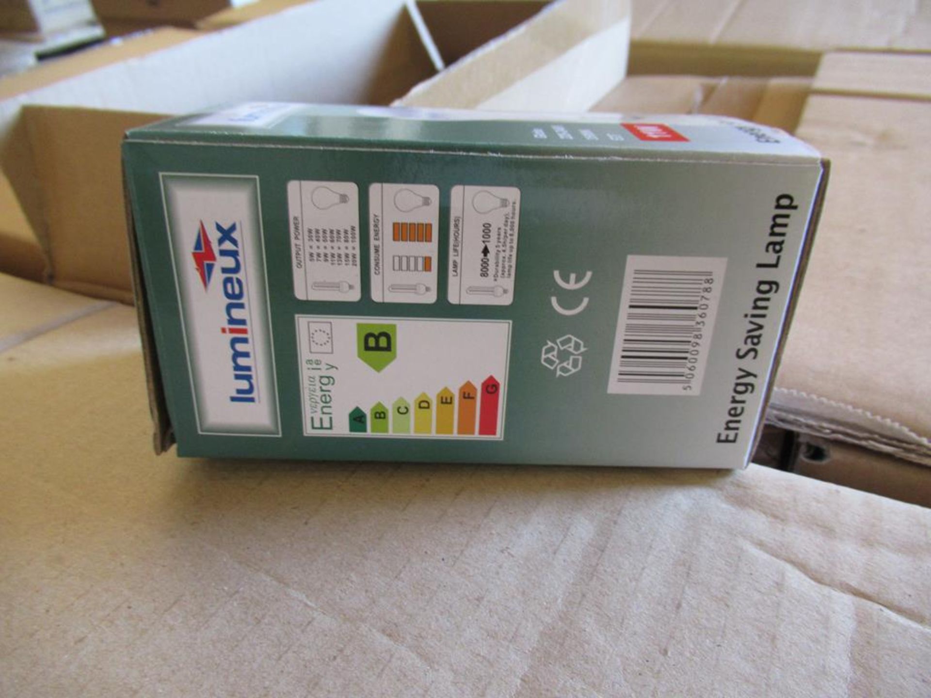 2x boxes of Lumineux Globe 11W E27 3500K 220-240V Energy Saving Bulbs (50pcs per box, 1 box contains - Image 4 of 5