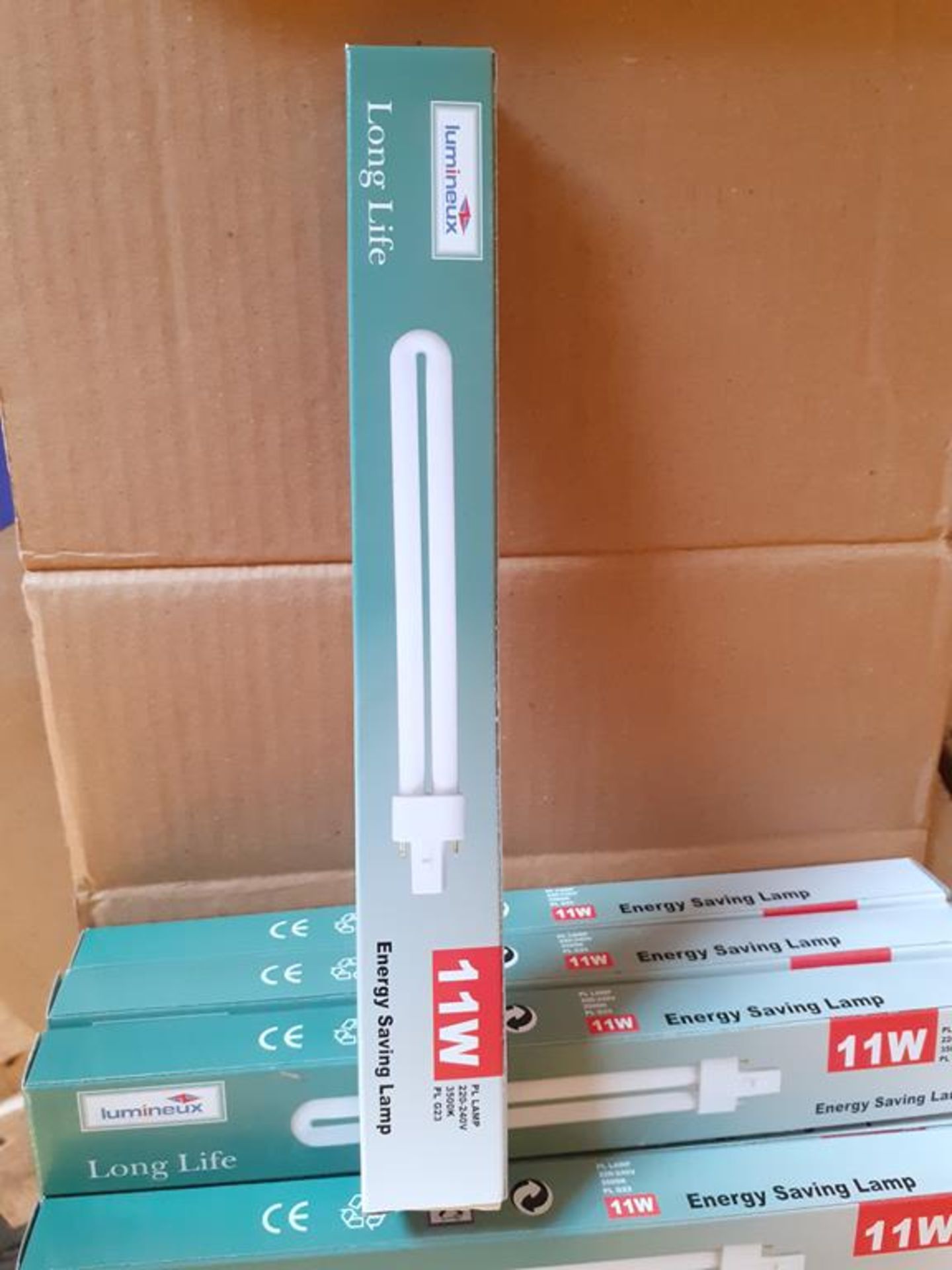 3x boxes of Lumineux PL 623 Base 11W 3500K 220-240V Energy Saving Light Bulbs (200pcs per box) - Image 3 of 4