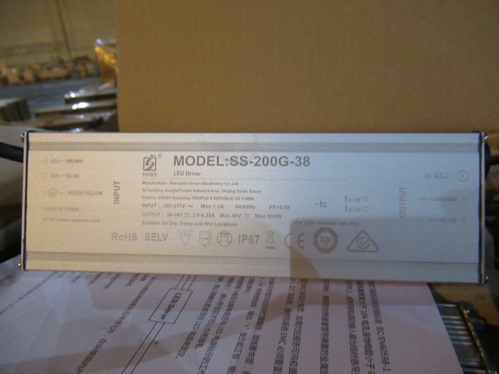 14 x Lumineux LED Low Bay Driver Sosen 200W - Image 5 of 5