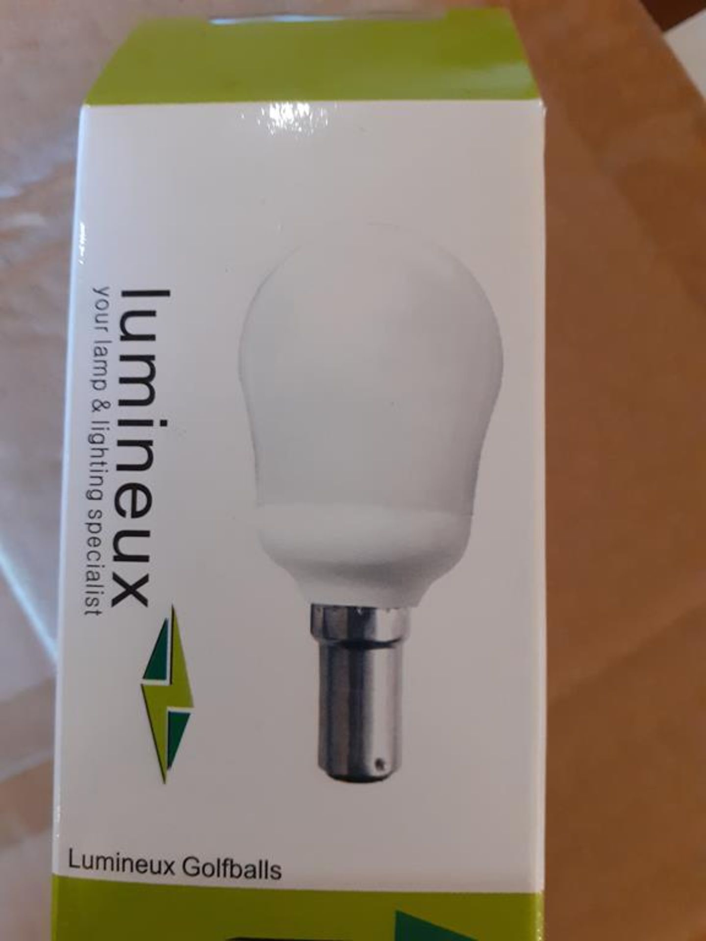 9x boxes of Lumineux Golf Ball CFL 7W B15 2700K Warm White Bulbs (50pcs per box) - Image 4 of 5