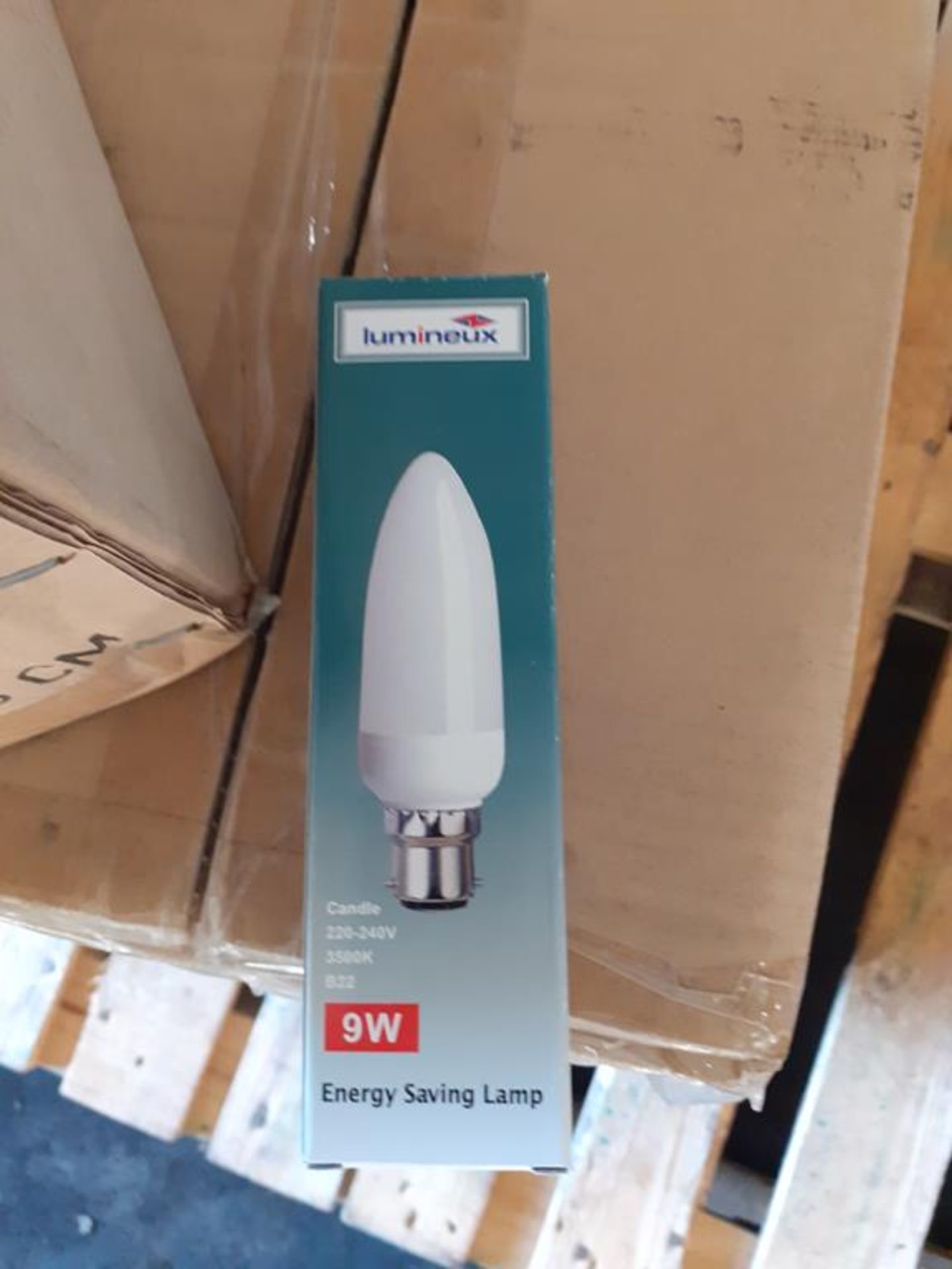 6x boxes of Lumineux Candle 9W B22 3500K 220-240V Energy Saving Light Bulbs (50pcs per box) - Image 3 of 4